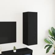 vidaXL Väggmonterad TV-bänk i svart ek, 30,5x30x90 cm, tillverkad av k...