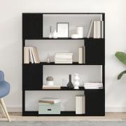 vidaXL Bokhylla svart ek 100x24x124 cm konstruerat trä