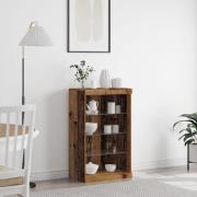vidaXL Sideboard med LED-lampor återunnet trä 60,5x37x100 cm