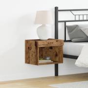 vidaXL Vägghylla med LED-lampor 2 st återvunnet trä 40x30x30 cm