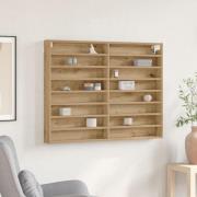 vidaXL Vitrinskåp artisan ek 100x8,5x75 cm konstruerat trä