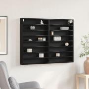vidaXL Vitrinskåp svart ek 100x8,5x75 cm konstruerat trä