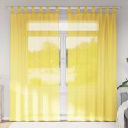 vidaXL Voile gardiner med öglor 2 st gul 140x225 cm