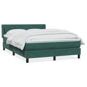 vidaXL Ramsäng med madrass mörkgrön 140x220 cm sammet