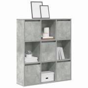 vidaXL Bokhylla betonggrå 89x24x101,5 cm konstruerat trä