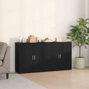 vidaXL Sidobord 2 st Svart Ek 79x38x80 cm Konstruerat trä