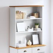 vidaXL Hutch "ASKIM" Vit 91x30x104 cm Solid Trä Furu