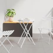 vidaXL Fällbart Bistrobord Vitt Ø50x71 cm Pulverlackerad Stål