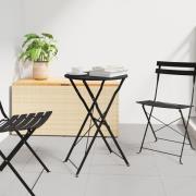 vidaXL Fällbord Bistro Antracit Ø50x71 cm Pulverlackad Stål