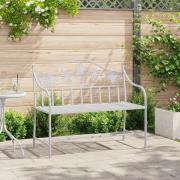 vidaXL Bänk Vit Metall 104 x 52.5 x 89 cm Byggd för att Hålla