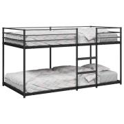 vidaXL Våningssäng utan madrass svart 107x203 cm stål