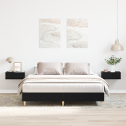 vidaXL Sängram Svart Ek 140x200 cm Konstruerat Trä