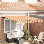 vidaXL Automatisk Utdragbar Markis Gul och Orange 300x250 cm