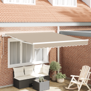 vidaXL Automatisk Utdragbar Markis Beige 300x250 cm