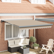 vidaXL Automatisk utdragbar markis beige 300x250 cm