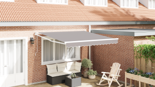 vidaXL Automatisk Utdragbar Markis Ljusgrå 300x250 cm