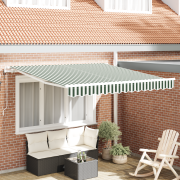 vidaXL Automatisk Utdragbar Markis Grön och Vit 300x250 cm