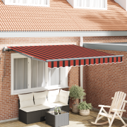vidaXL Utfällbar markis Röd och svart 350 x 250 cm tyg