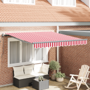 vidaXL Utfällbar markis Röd och vit 350 x 250 cm tyg