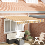 vidaXL Automatisk Utdragbar Markis Randig Multicolor 350x250 cm