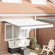 vidaXL Utfällbar markis Vit 350 x 250 cm tyg