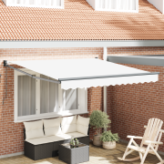 vidaXL Manuell Utdragbar Markis Vit 350x250 cm