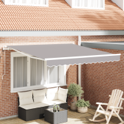 vidaXL Automatisk Utdragbar Markis Ljusgrå 350x250 cm
