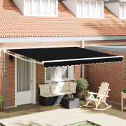 vidaXL Manual Utdragbar Markis Svart 400x300 cm