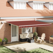 vidaXL Manuell Utdragbar Markis med LED Orange och Brun 450x350 cm