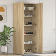 vidaXL Skoskåp Sonoma Ek 80x35,5x180 cm Konstruerat trä