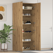 vidaXL Skoskåp Artisan Ek 80x35,5x180 cm Konstruerat trä