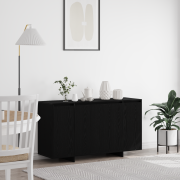 vidaXL Svart ek sideboard Svart ek Träfanér 135 x 41 x 75 cm Sideboard