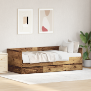 vidaXL Sängsoffa Återvunnet trä Konstruerat trä 90 x 190 cm Stabil