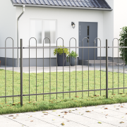 vidaXL Trädgårdsstaket med Hoop Top Grå 13,6x1 m i Stål