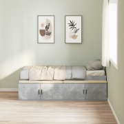 vidaXL Förvaringssängram Betonggrå 100x200 cm