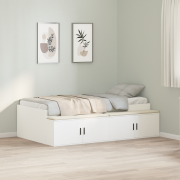 vidaXL Förvarings sängram Vit 90x200 cm