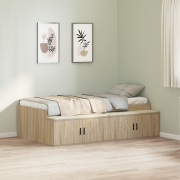 vidaXL Förvaringssängram Sonoma Ek 80x200 cm