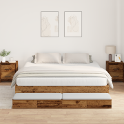 vidaXL Förvaringssängram Old Wood 180x200 cm