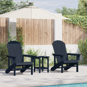 vidaXL Adirondack Stolar 2 st Marinblå 74x82x90 cm HDPE