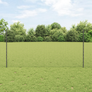 vidaXL Stängselstolpar 44 st U-kanal Grå 160 cm Stål