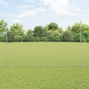 vidaXL Stängselposter 44 st U-kant Silver 200 cm Stål