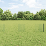 vidaXL Euro Stängsel med 5 U Poster Grön 0.4x10 m Stål