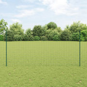 vidaXL Euro Staket med 5 U-poster Grön 1,6 x 10 m Stål
