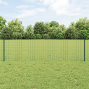 vidaXL Euro Fence med 11 U-stolpar Grön 0,6x25 m Stål