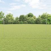 vidaXL Euro Stängsel med 10 U-stolpar Silver 1,5x10 m Stål