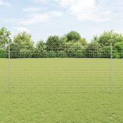 vidaXL Euro Staket med 10 U Stöd Silver 1,6x10 m Stål
