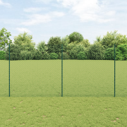 vidaXL Kedjelänk Stängsel med 10 U Stolpar Grön 1.6x10 m Stål