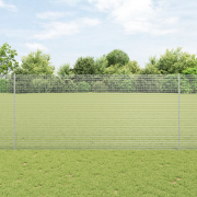 vidaXL Svetsat Stängsel med 22 U-poster Silver 1.4x25 m Stål