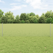vidaXL Svetsat Tråd Staket med 22 U Stolpar Silver 0.6x50 m Stål