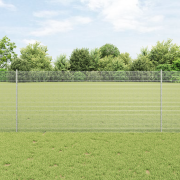 vidaXL Svetsat Trådstängsel med 44 U-poster Silver 1x50 m Stål